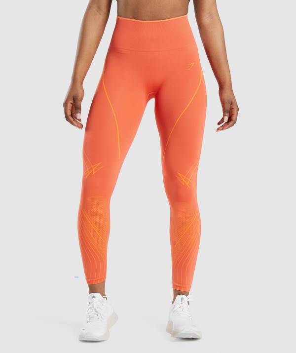 Damske Legíny Gymshark Apex Seamless High Rise Oranžové Marhule / Oranžové | TU9508763